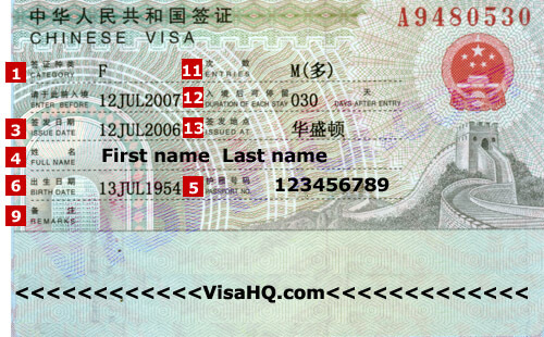 Trung Quốc Visa
