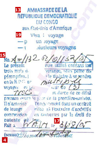 Cộng hòa Dân chủ Congo Visa