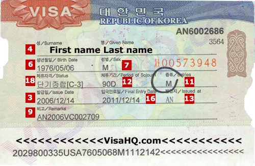 Nam Triều Tiên Visa